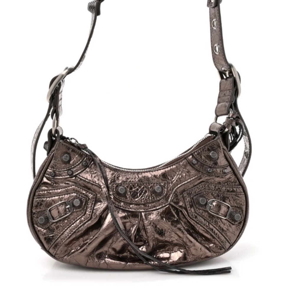 Women’s Balenciaga LE CAGOLE XS metallic leather shoulder bag